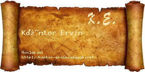 Kántor Ervin névjegykártya